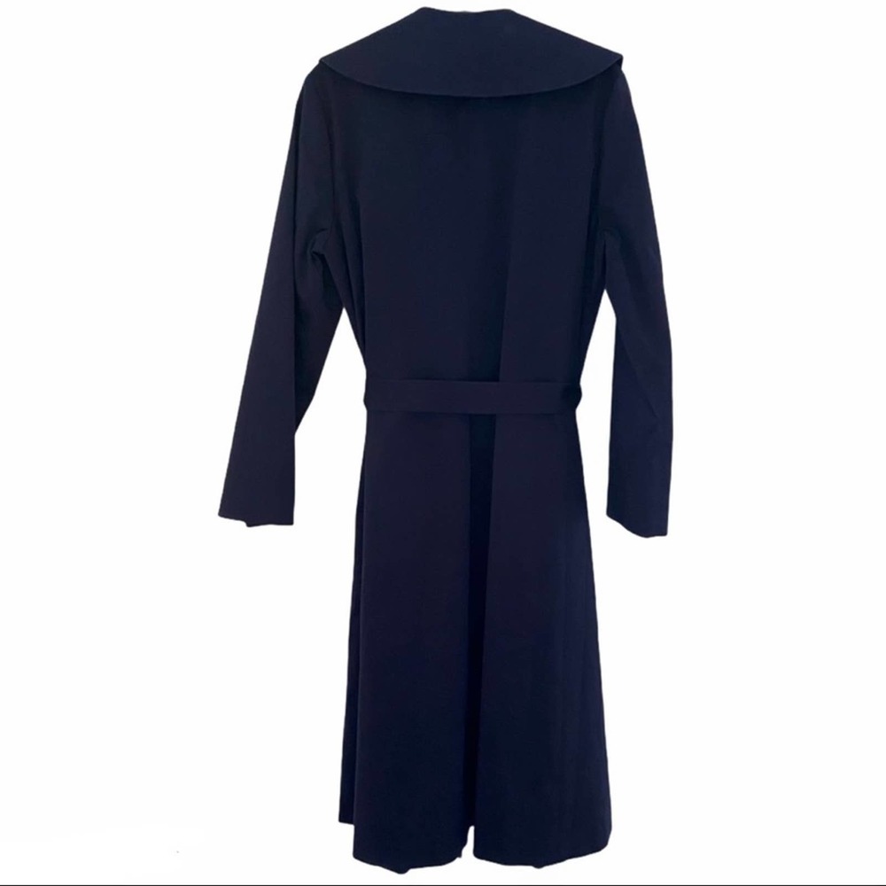 EILEEN FISHER $498 NWT Belt Navy Blue Trench Coat - Picture 8 of 15